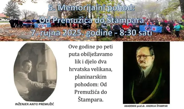 Poziv na 5. Memorijalni pohod. Od Premužića do Štampara